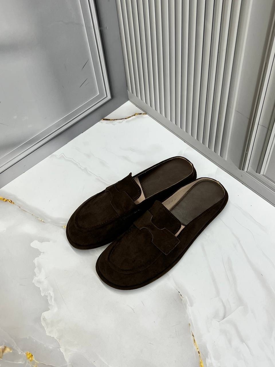 женские замшевые мюли hermes go коричневые,мюли замшевые,мюли женские,,мюли сабо