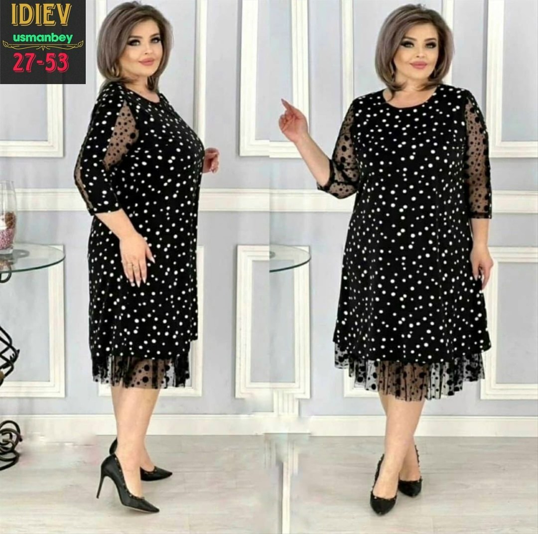 платье женское праздничное больших размеров,платье больших размеров,платье женское больших размеров,нарядные женские платья больших размеров,вечернее платье больших размеров нарядное в горошек saliya