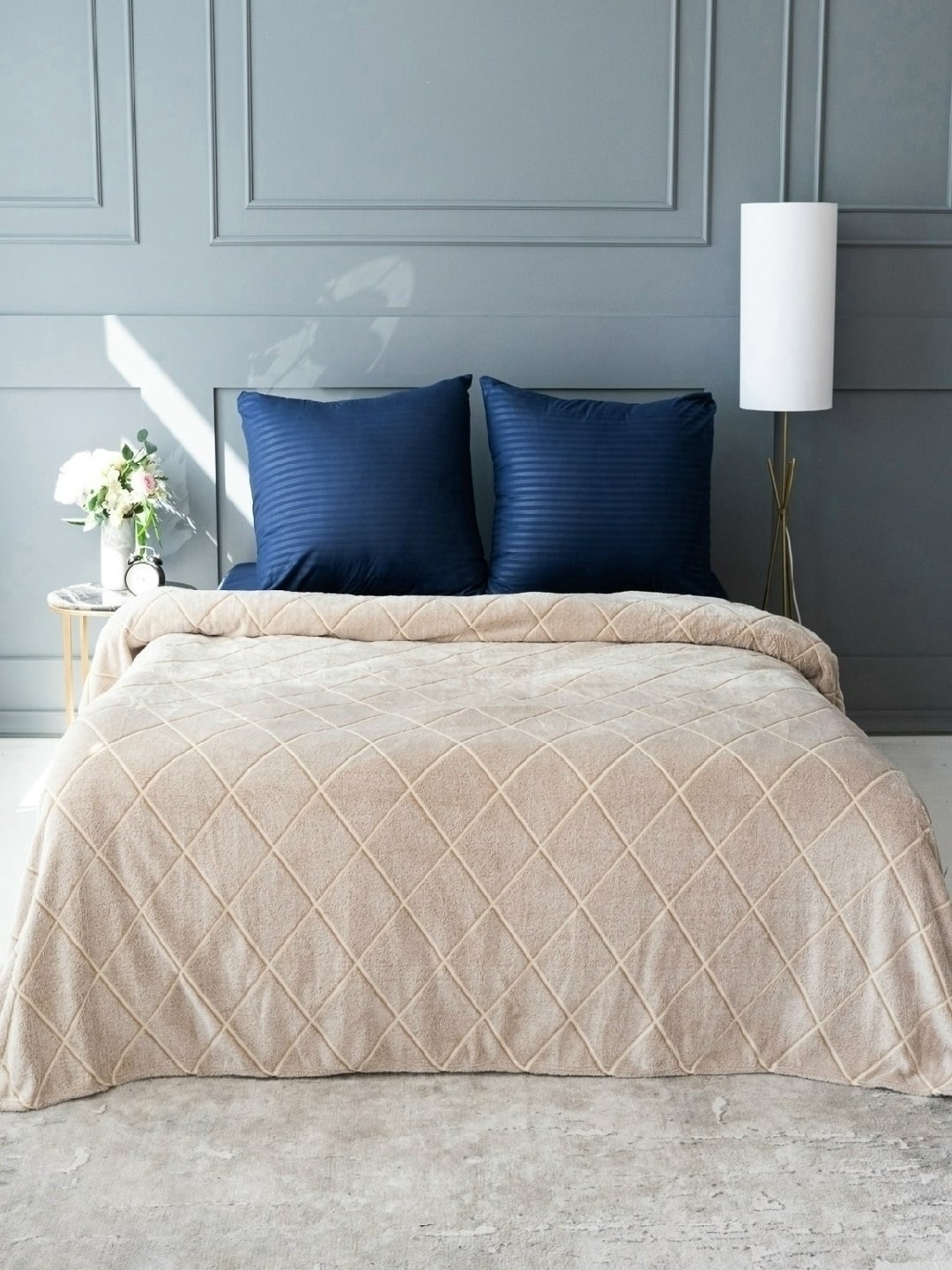 покрывало бруно серый,покрывало верди 240х260,плед велсофт,комплект плед,плед покрывало