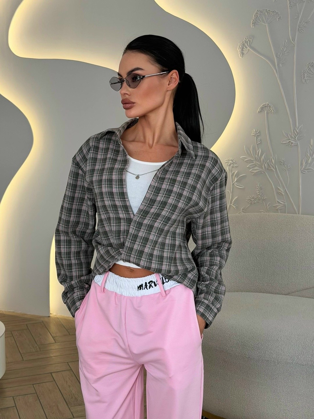 рубашка оверсайз в клетку thirteen brand,рубашка в клетку оверсайз удлиненная,рубашка женская в клетку оверсайз,рубашка оверсайз в клетку,женская рубашка в клетку