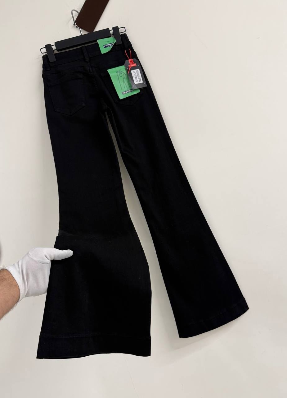 черные джинсы-клеш,джинсы клеш denim 3104 черный w25,джинсы женские,джинсы koton черный,черные женские джинсы микро-клеш