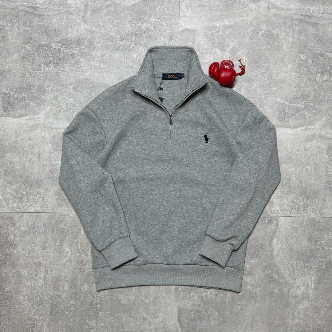 кофта поло,джемпер polo ralph lauren vintage fleece quarter zip sweat,мужской серый свитер от polo ralph lauren,кофта мужская,толстовка свитер