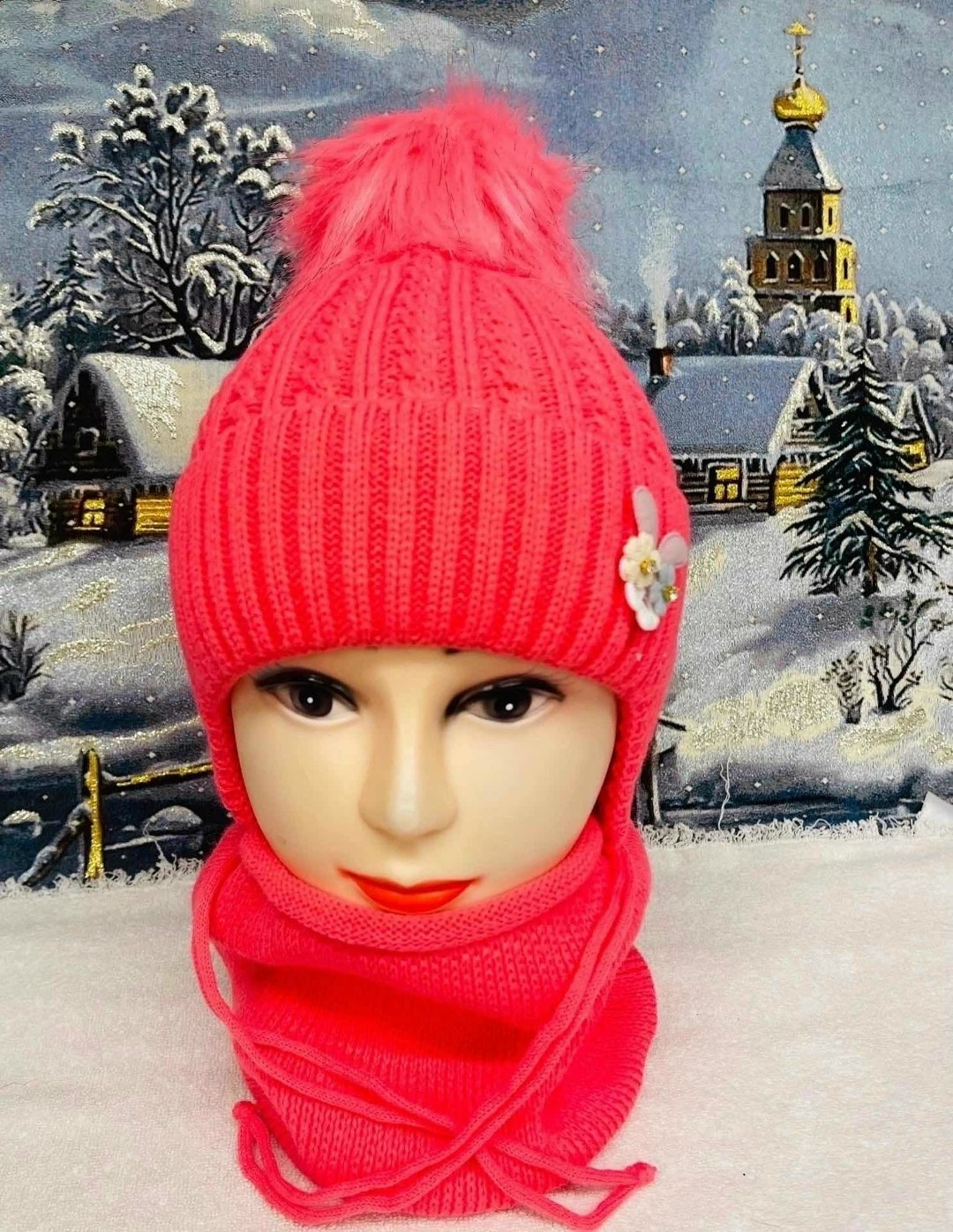 шапка снуд для девочки,комплект шапка и снуд,детский комплект шапка и снуд,комплект детский шапка,комплект шапки