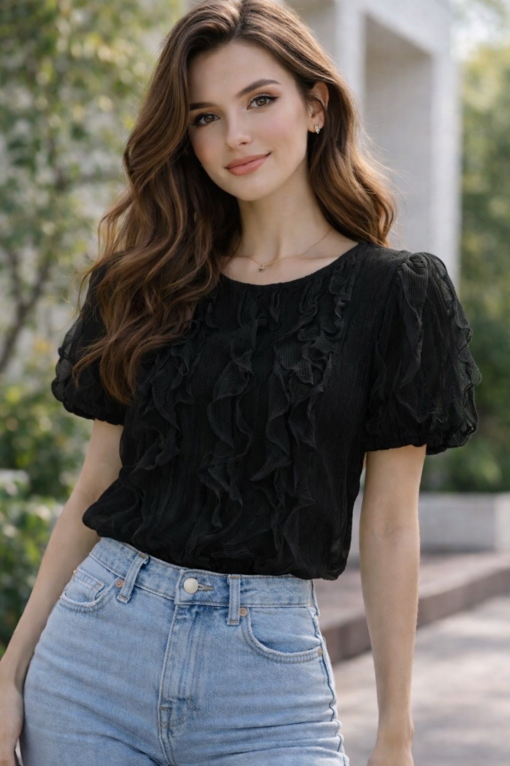 блузка с оборками,повседневная блуза,модная блузка,женская блузка,блуза
