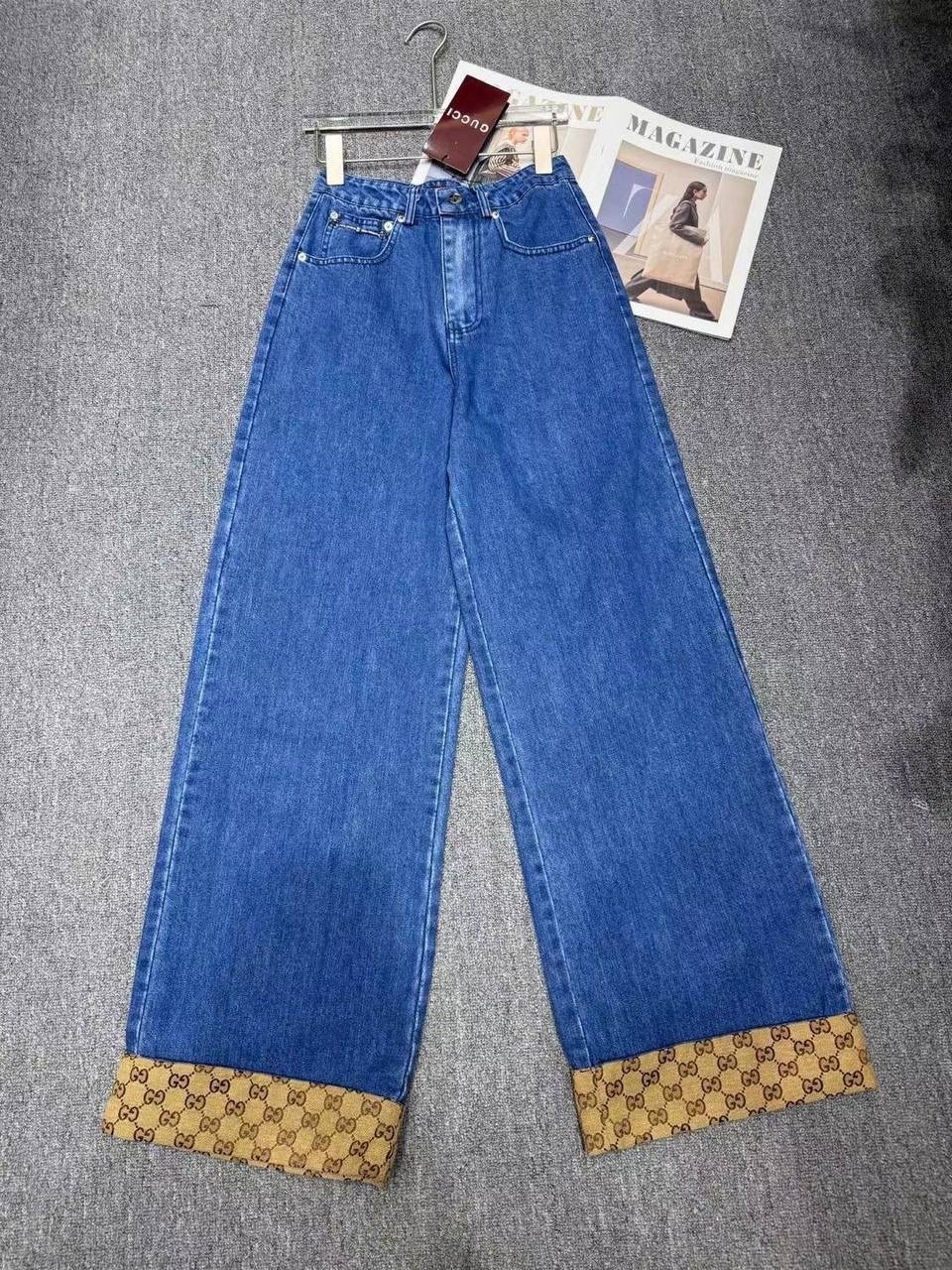 джинсы gucci,джинсы стильные,женские джинсы,широкие джинсы,модные джинсы