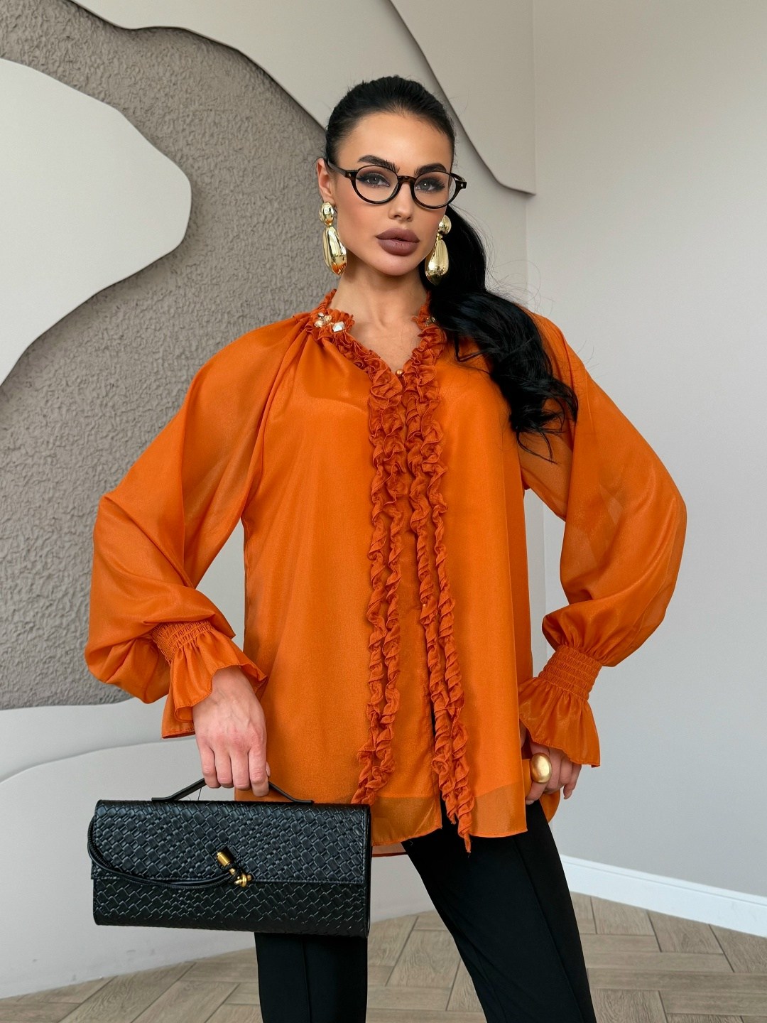 стильная блузка,блуза,модная блузка,оранжевая рубашка женская,блузка оранжевая