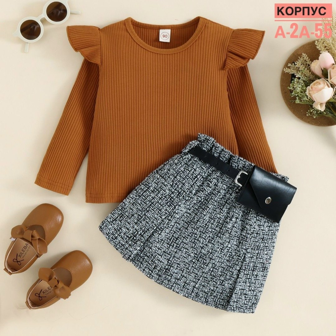 комплект одежды для девочек,комплект одежды для маленьких девочек,девочка одежда,кофта и юбка,костюм с юбкой детский