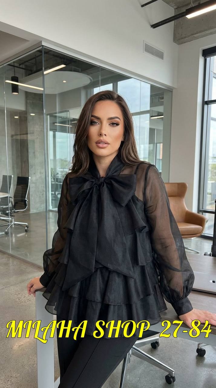 шифоновая блузка,блузка с бантом,блузка с оборками,женская шифоновая блузка,блузка из органзы