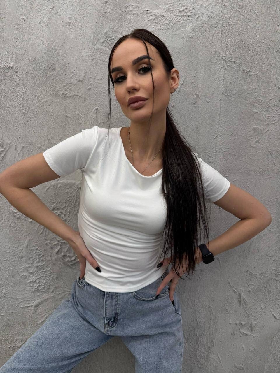 футболка skims базовая облегающая kamilek,футболка skims базовая облегающая kamilek 396651826,женская футболка,футболка скимс укороченная базовая облегающая,футболки базовая