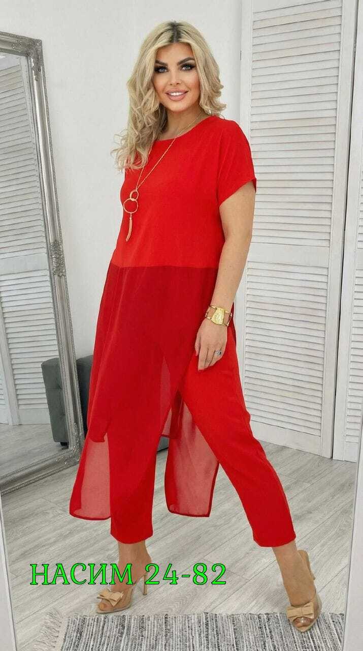 костюм/комплект ninele (нинель шик) 5993 двойка красный размер 48-60,брючный костюм нинель шик 5993 красный двойка,женский костюм двойка,костюм/комплект ninele (нинель шик ) 7450 красный в размере 52-