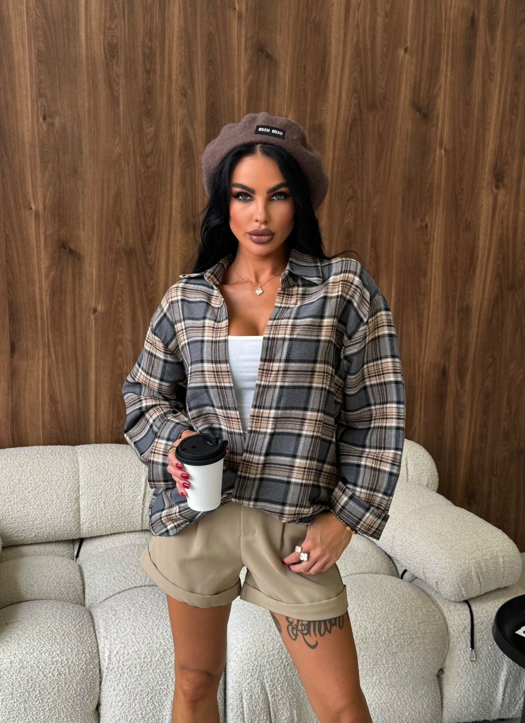 рубашка классическая в клетку оверсайз la fashion,рубашка в клетку теплая женская,рубашка в клетку оверсайз женская,женская рубашка в клетку,рубашка в клетку оверсайз утепленная ns dream