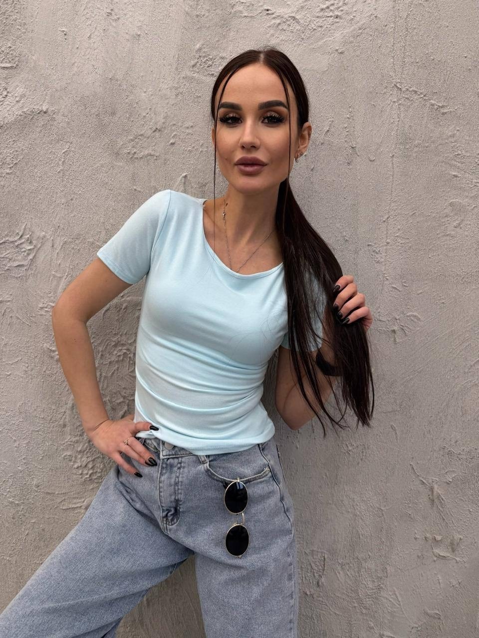 футболка skims базовая облегающая kamilek,футболка skims базовая облегающая kamilek 396651826,женская футболка,футболка скимс укороченная базовая облегающая,футболки базовая