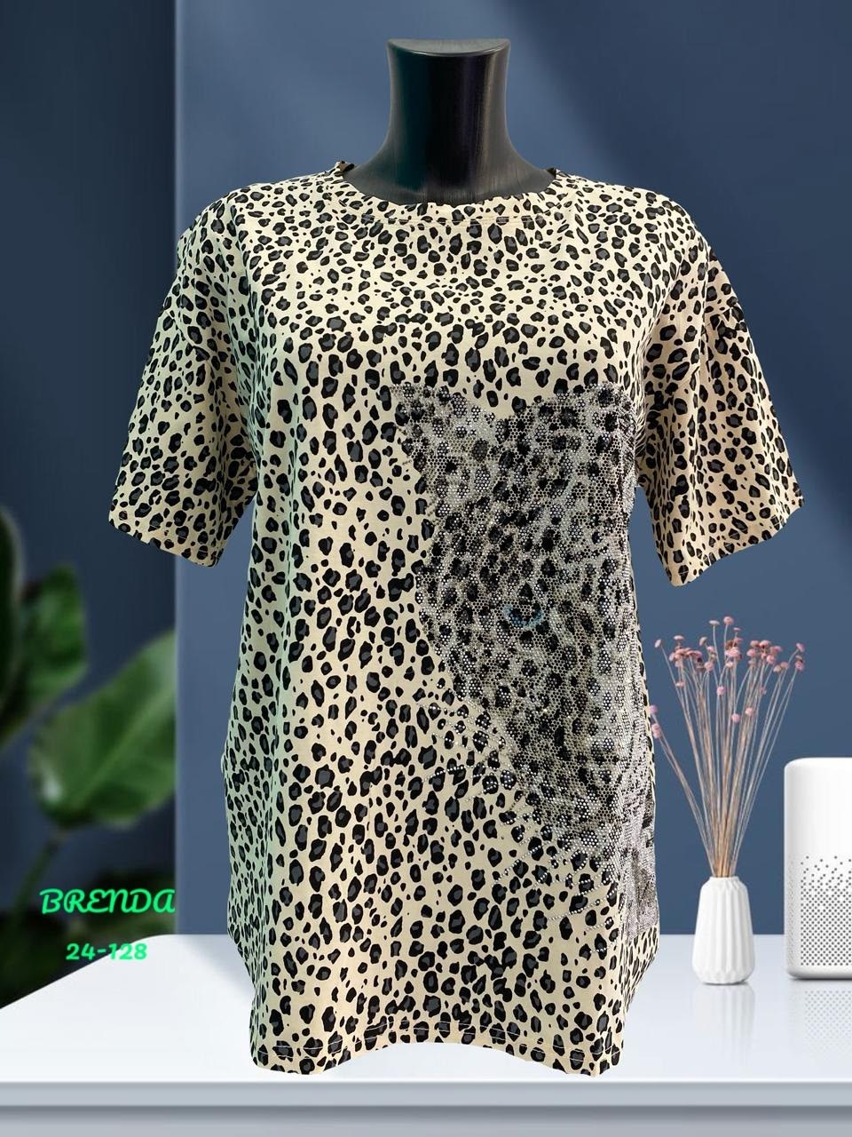 футболка женская,футболка женская 6506 "леопард",футболка майка,женская майка,женская кофта