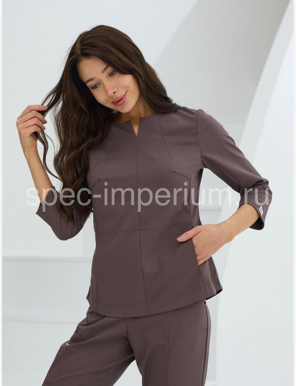 костюм медицинский,женский медицинский костюм,хирургические костюмы,костюм медицинский женский хирургический медэлита ткань тиси цвет шоколад модель 280,медицинский костюм стрейч