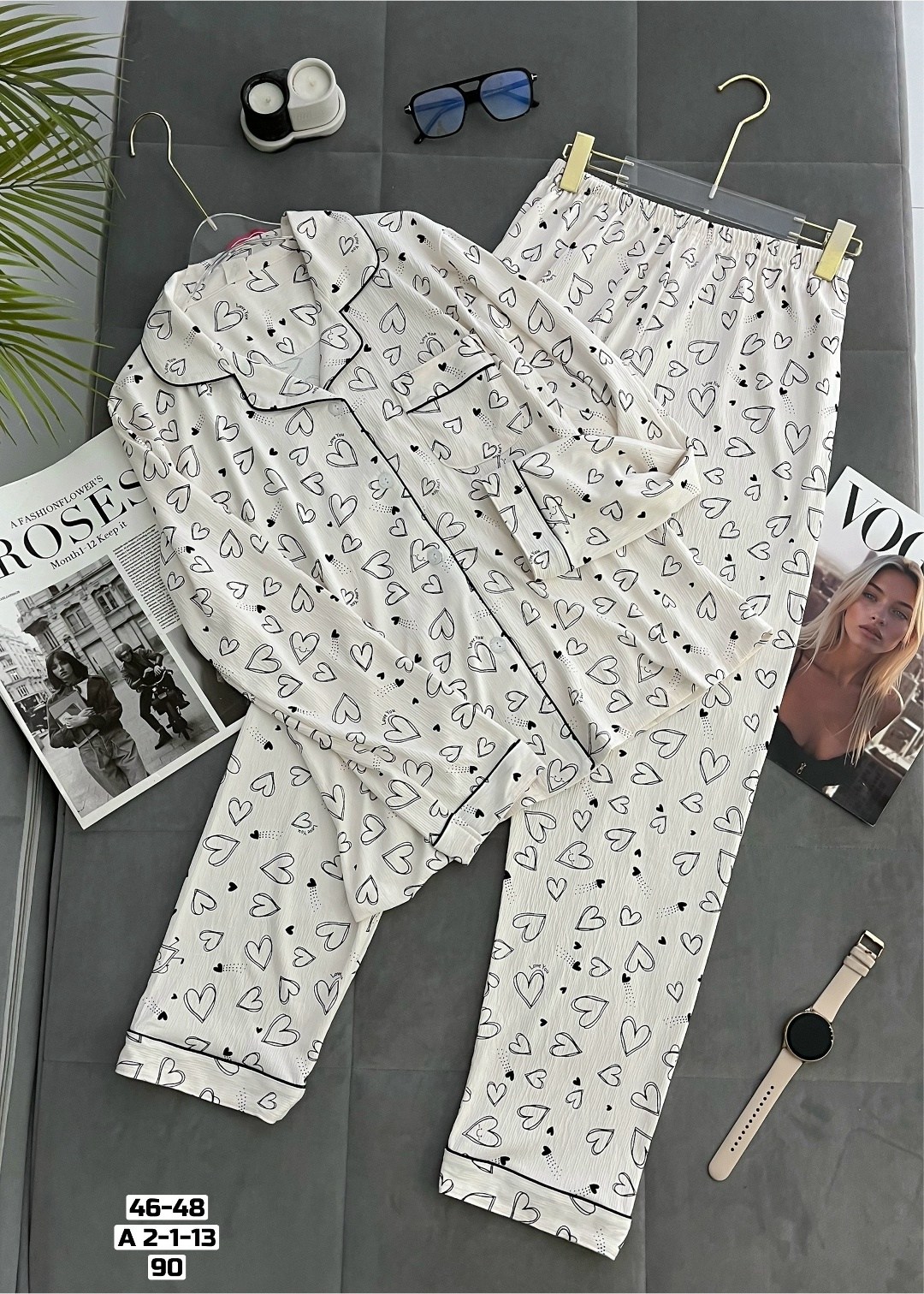 женская пижама,женская пижама с сердечками stayhome,пижама,женские пижамы двойки,домашняя одежда пижама