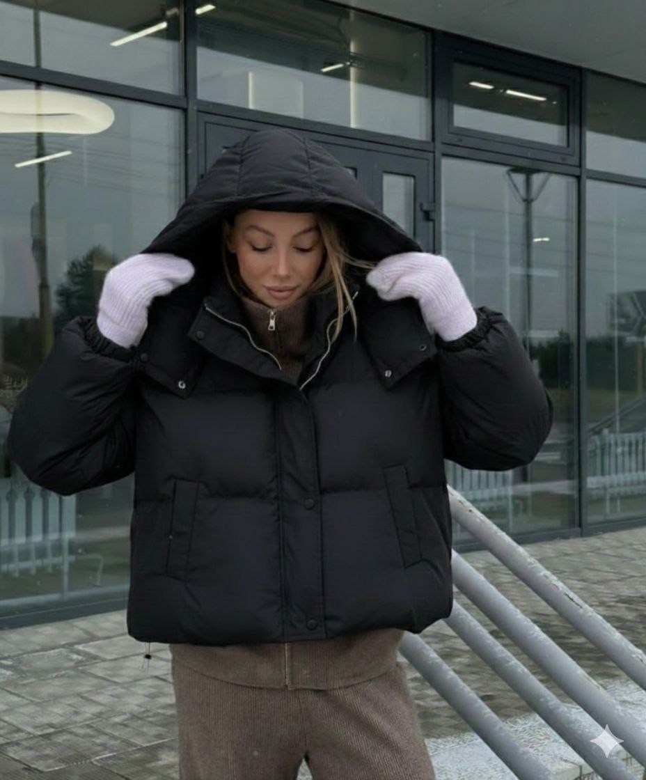 женская зимняя куртка,куртка оверсайз,куртка женская,женская модная зимняя толстая теплая парка коричнево-черная куртка,объемный пуховик