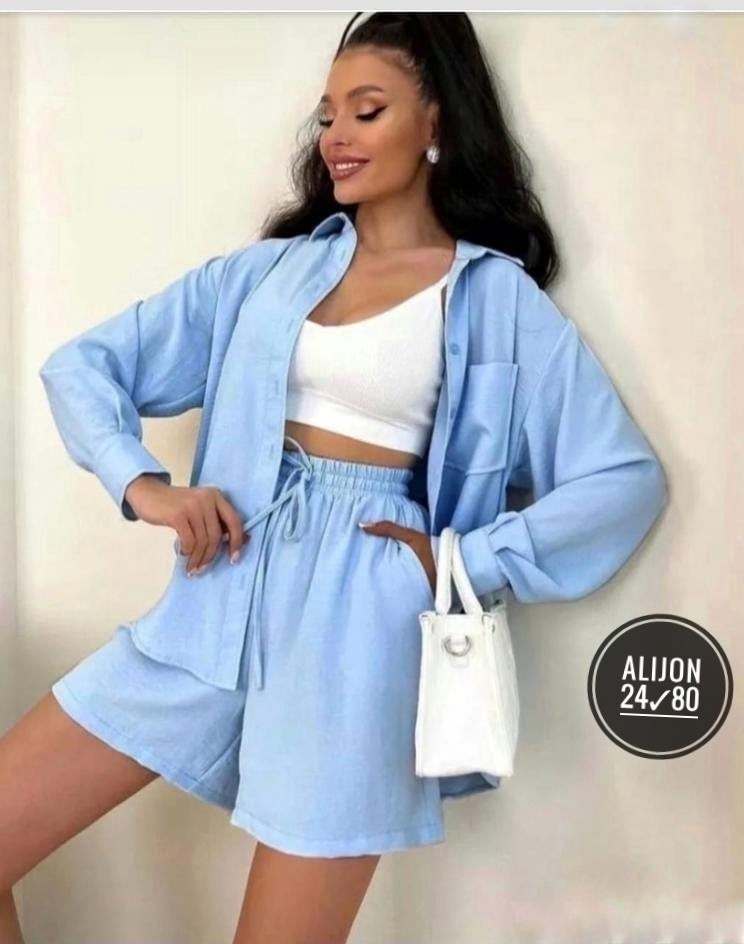 костюм женский летний с шортами и рубашкой из льна,женский костюм с шортами,костюм женский,костюм с шортами стильный,костюм с шортами женский вискоза