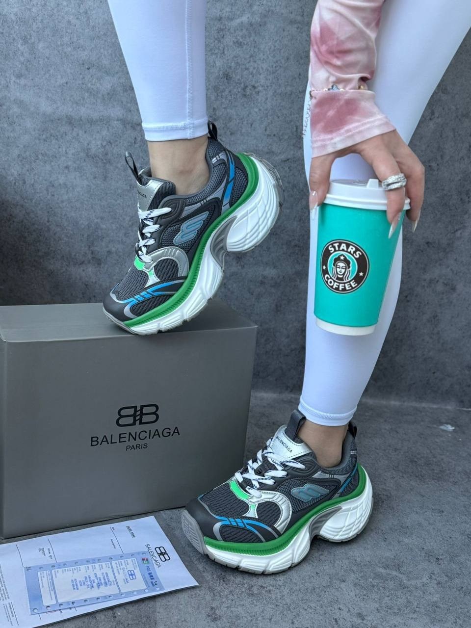 balenciaga кроссовки,кроссовки balenciaga женские, balenciaga,детские кроссовки balenciaga,женские комбинированные кроссовки balenciaga women's 10xl - black / green