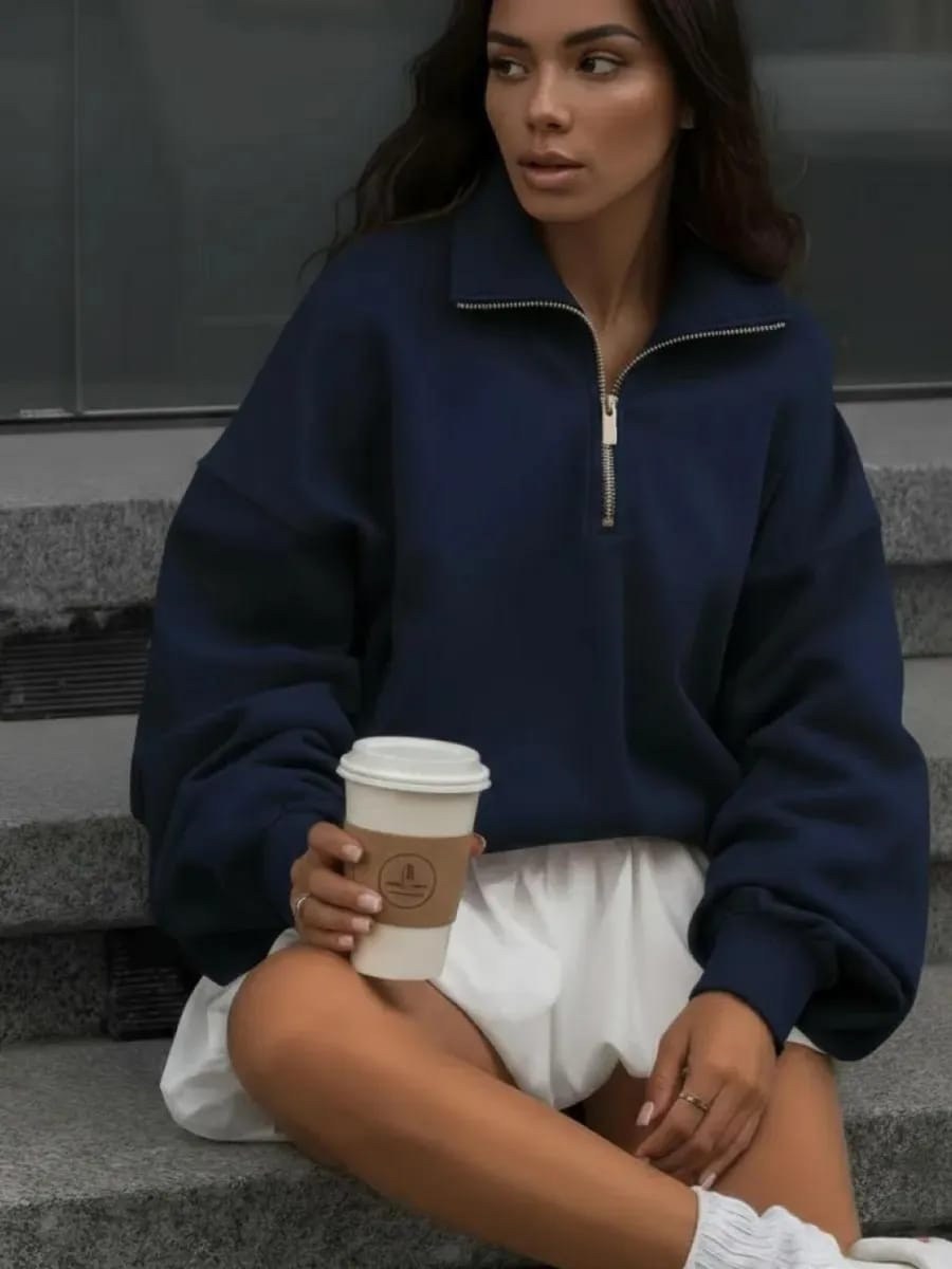 свитшот оверсайз на молнии с начесом,cвитшот оверсайз,свитшот женский черный,свитшот женская,женское толстовка