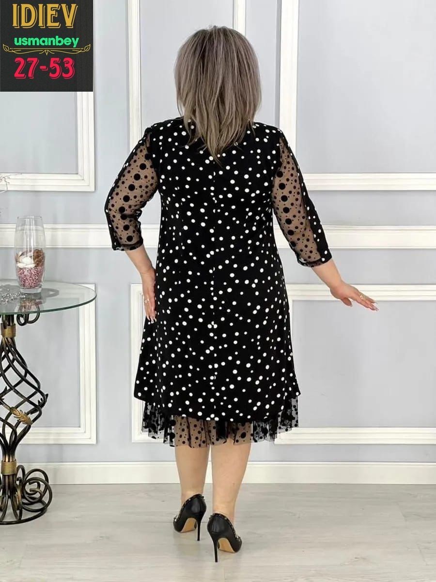 платье женское праздничное больших размеров,платье больших размеров,платье женское больших размеров,нарядные женские платья больших размеров,вечернее платье больших размеров нарядное в горошек saliya
