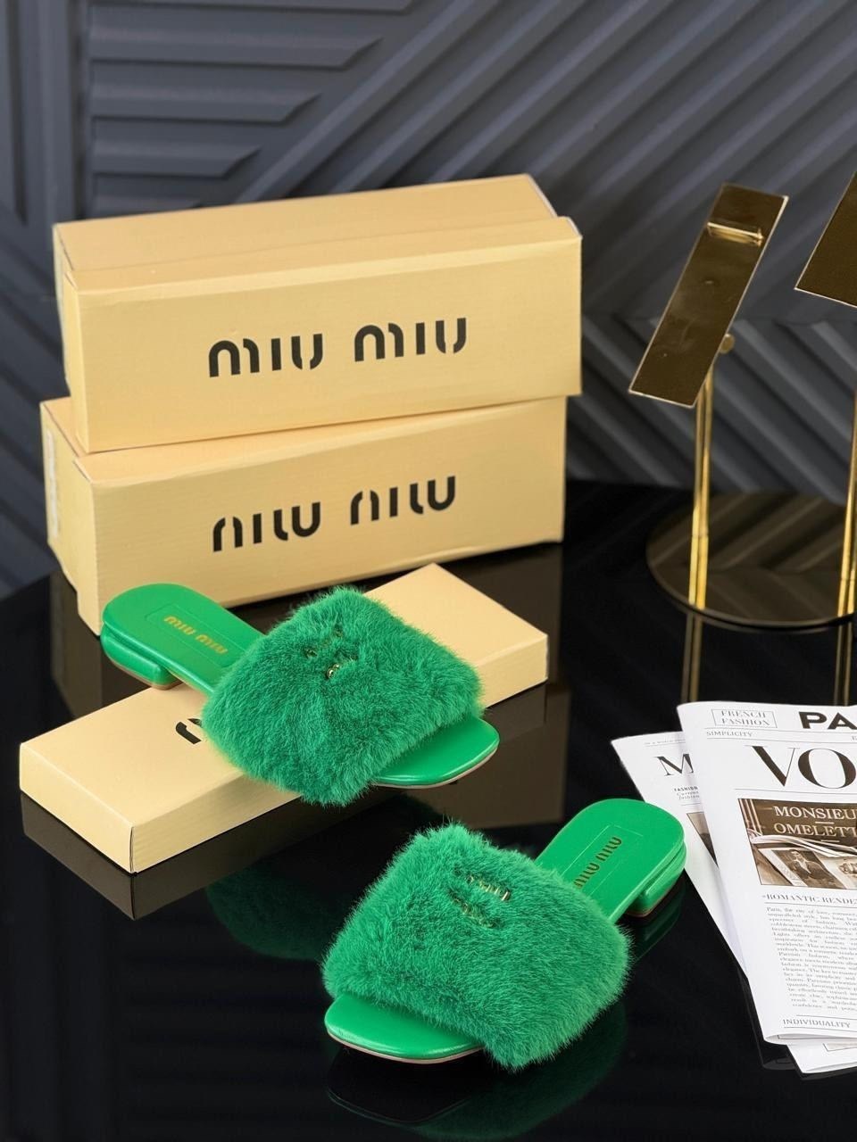 тапочки miu miu,тапки фенди,модные тапочки,тапочки женские,меховые тапочки