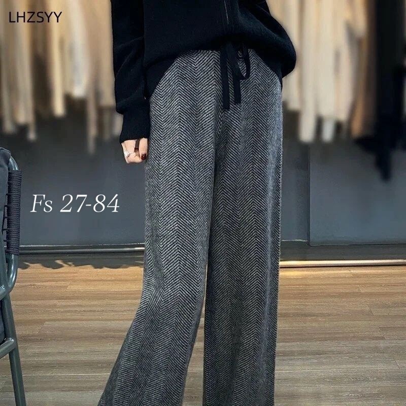 lhzsyy женские шерстяные брюки,повседневные и свободные женские широкие брюки из 100% чистой шерсти,брюки теплые женские кашемир палаццо широкие батал,женские брюки,широкие шерстяные брюки
