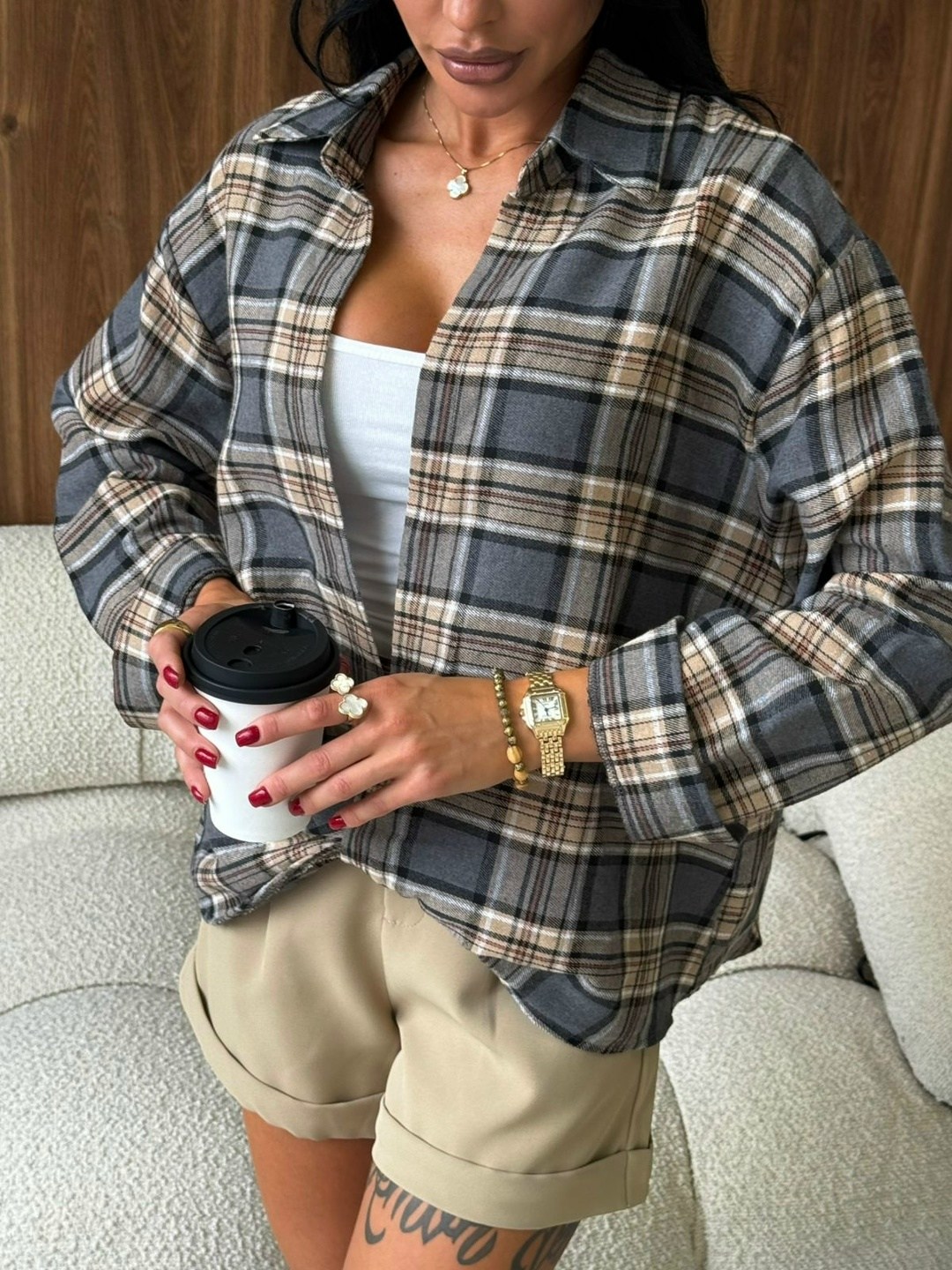 рубашка классическая в клетку оверсайз la fashion,рубашка в клетку теплая женская,рубашка в клетку оверсайз женская,женская рубашка в клетку,рубашка в клетку оверсайз утепленная ns dream