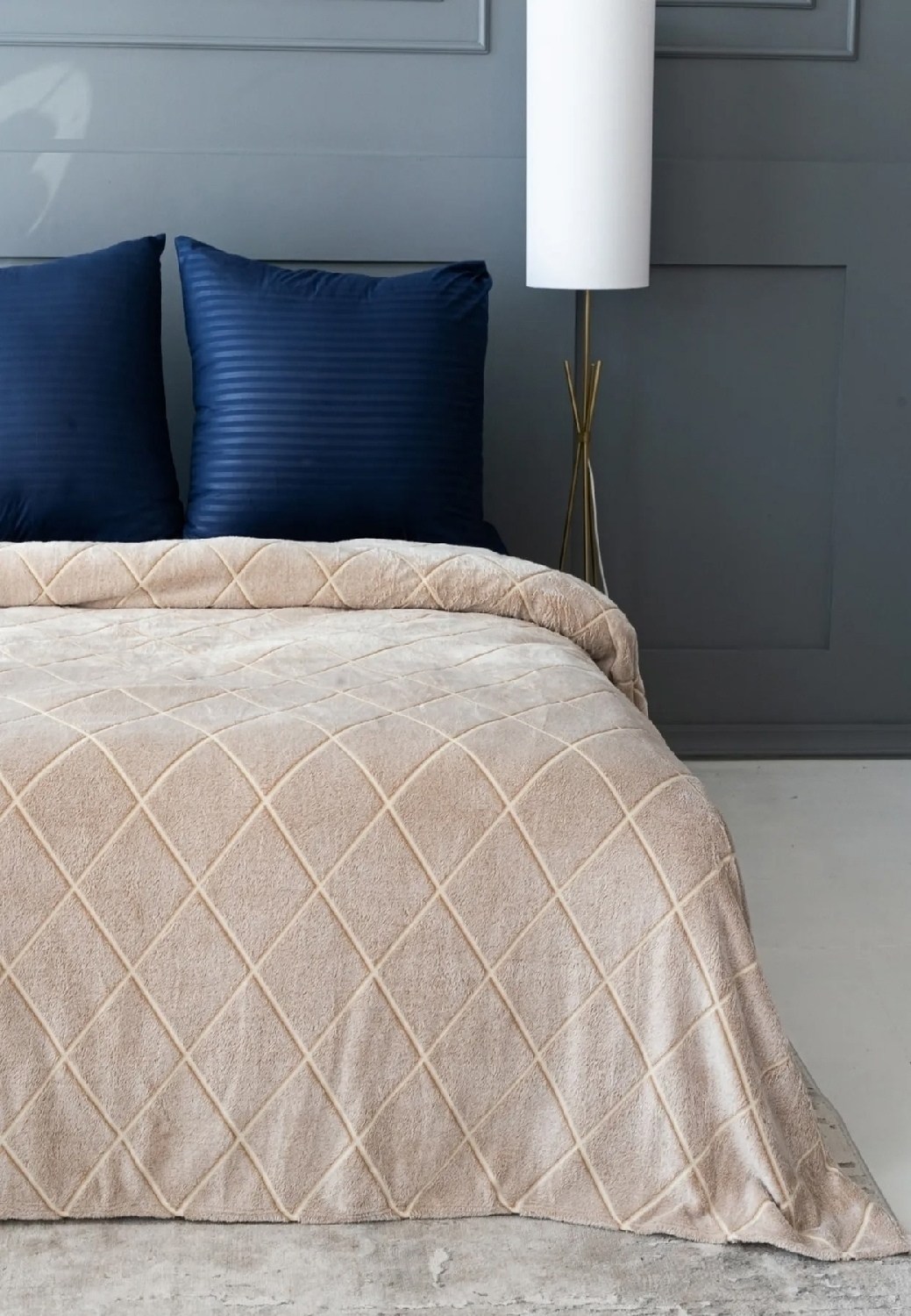 покрывало бруно серый,покрывало верди 240х260,плед велсофт,комплект плед,плед покрывало