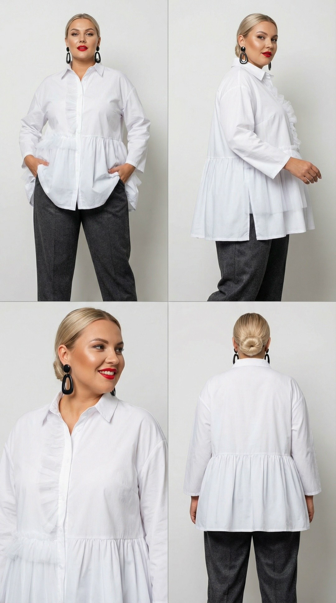 блузка удлиненная,блузка с оборками,женская рубашка,женская блуза,блузка женская белая