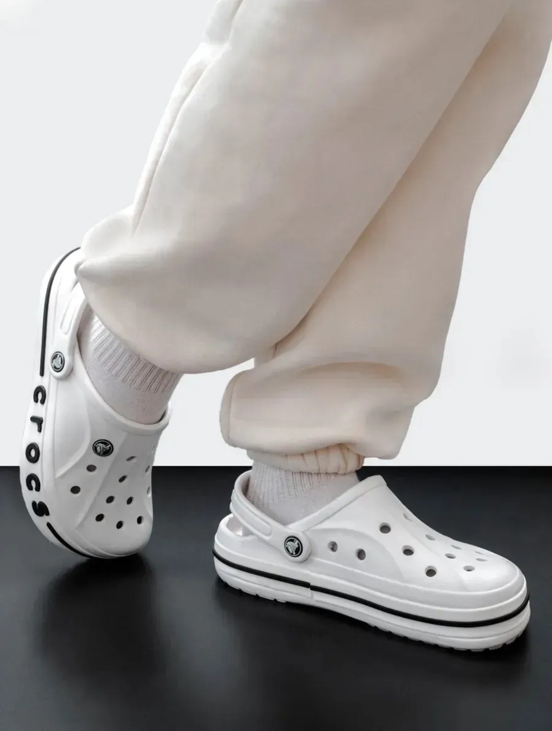 белые сабо crocs bayaband clog,сандалии crocs bayaband clog 'white blue',кроксы,crocs белые,crocs женские