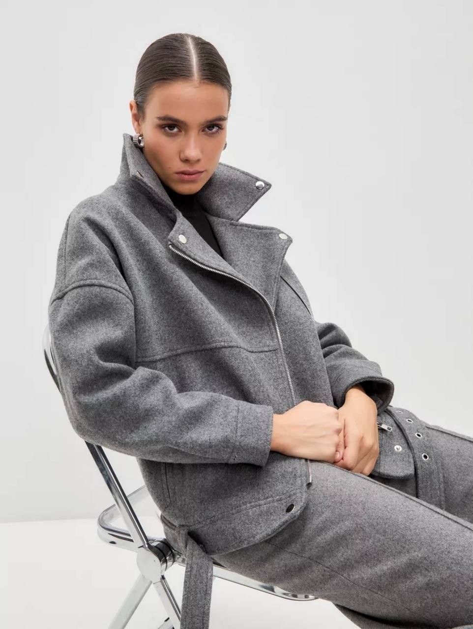 куртка из пальтовой ткани серая,полупальто-косуха из драповой ткани серый,полупальто-косуха из драповой ткани цвет серый,куртка fly из пальтовой ткани темно-серая из шерсти,куртка из пальтовой ткани