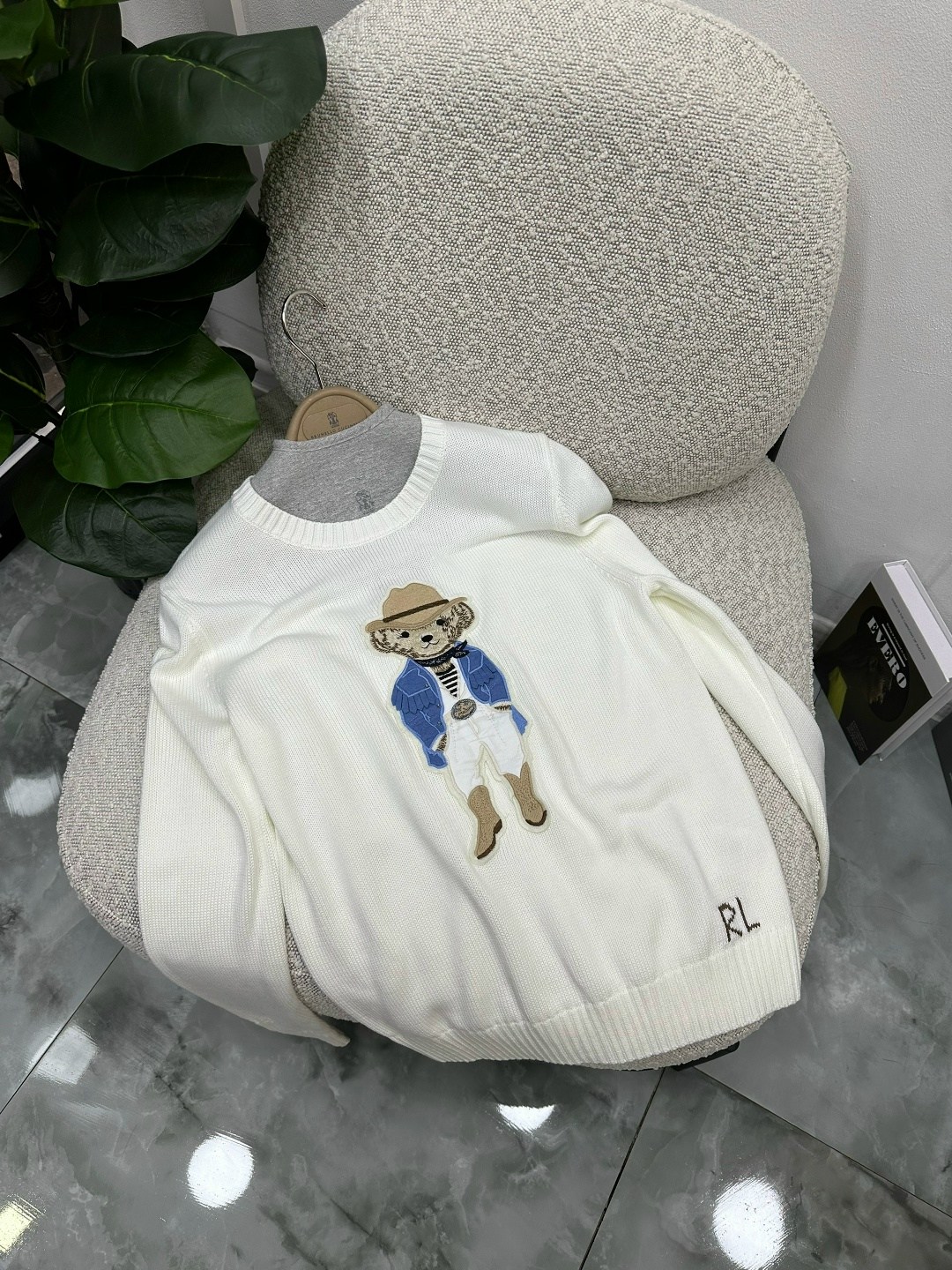 свитер женский polo ralph lauren с мишкой,свитер с мишками,свитера женские,джемпер с ручной вышивкой,джемпер с медведем женский ralph lauren