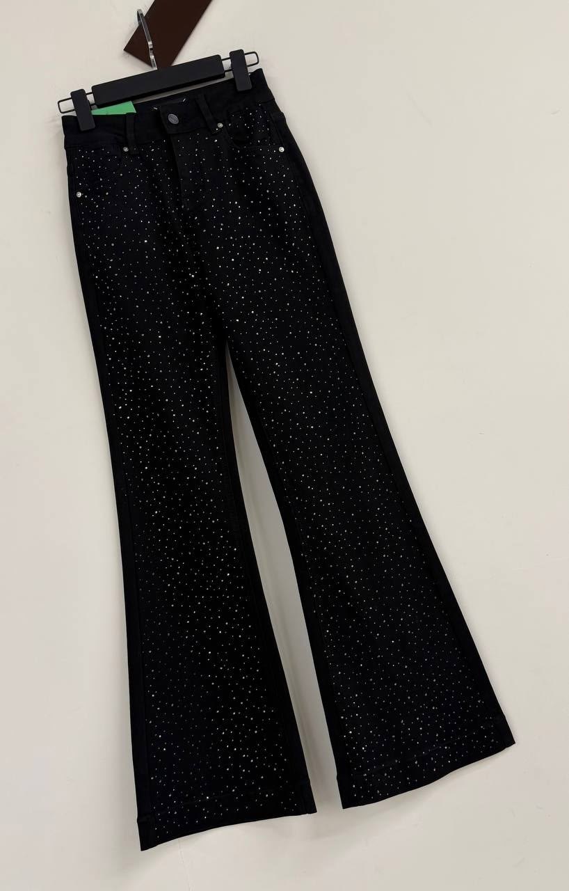 черные джинсы-клеш,джинсы клеш denim 3104 черный w25,джинсы женские,джинсы koton черный,черные женские джинсы микро-клеш