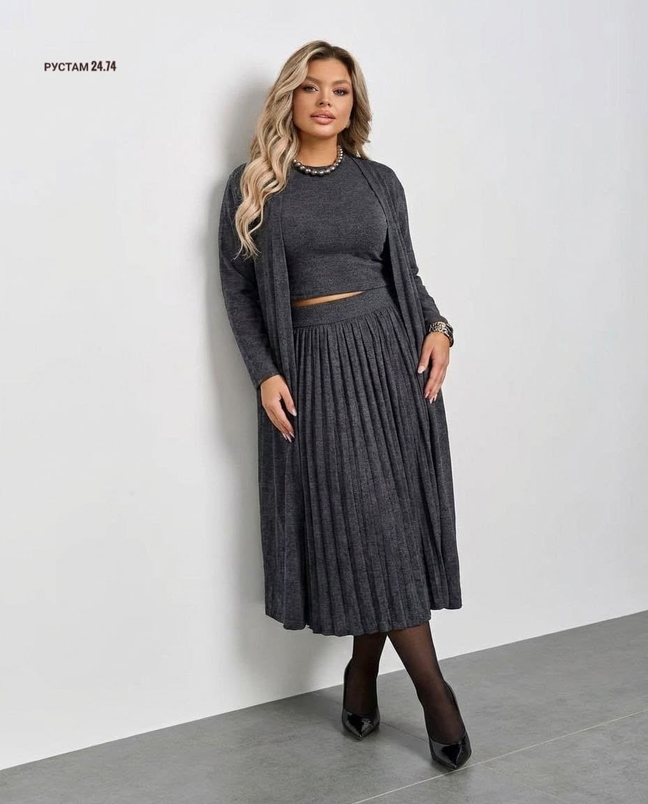 юбка плиссе больших размеров,юбка плиссе,костюм с юбкой,юбка плиссе большой размер,юбка гофре