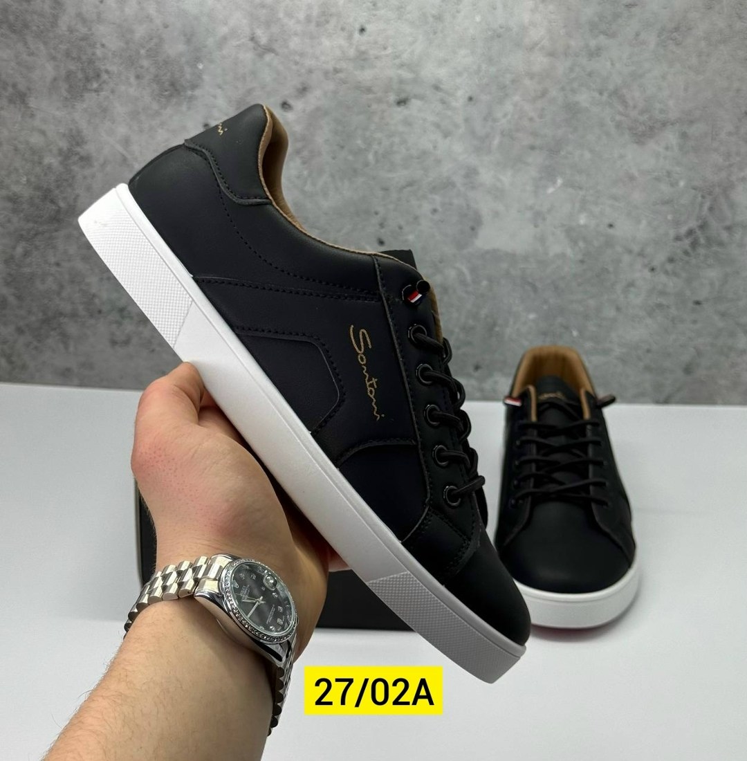 мужские кеды santoni,мужские кеды,кеды мужские santoni черные,мужская ,кеды мужские кожаные