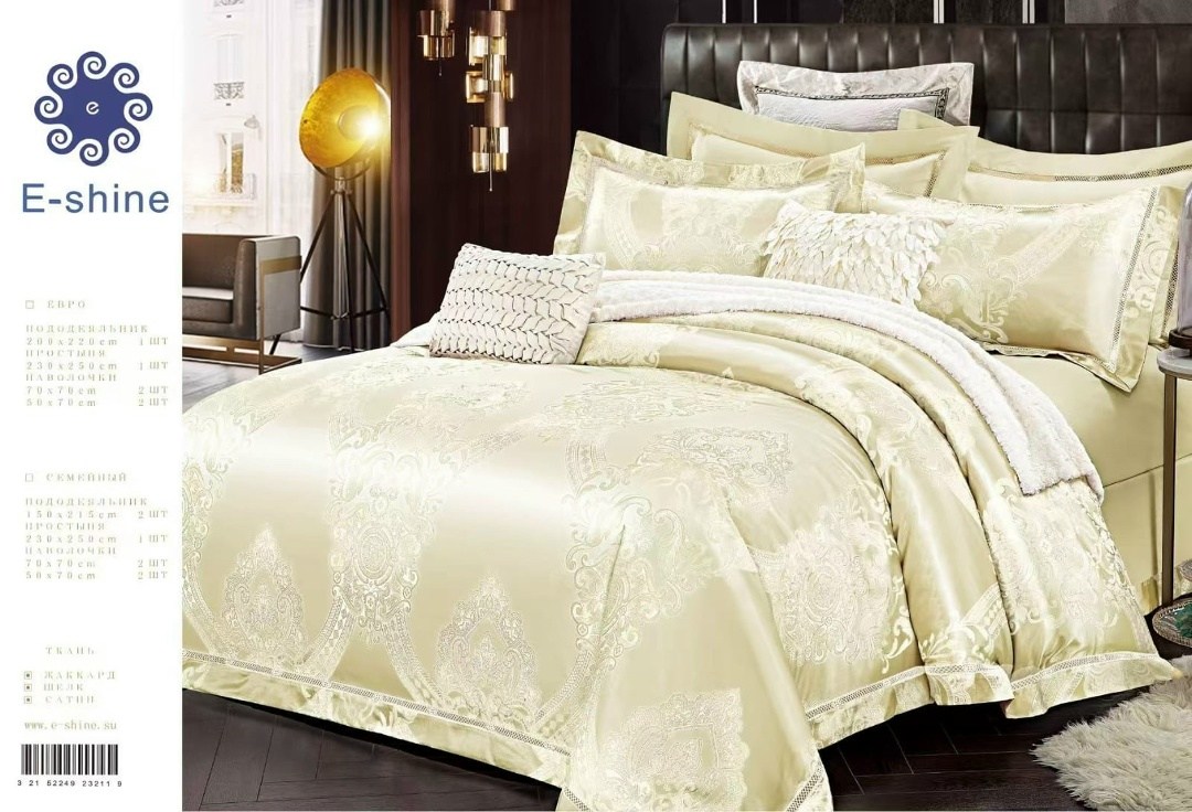 постельное белье комплект евро сатин жаккард шёлк,e-shine постельное белье,комплект постельного белья евро сатин жаккард,постельное белье e shine сатин,комплект постельного белья e-shine из ткани сати