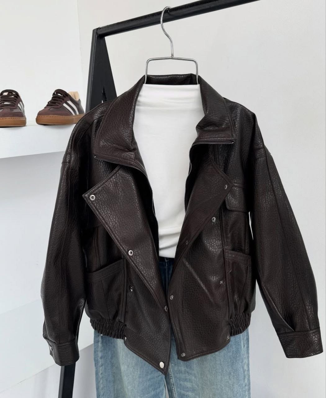 кожаная куртка saint laurent,кожаная куртка,кожаная куртка женская,oversized leather blouson saint laurent,косуха куртка