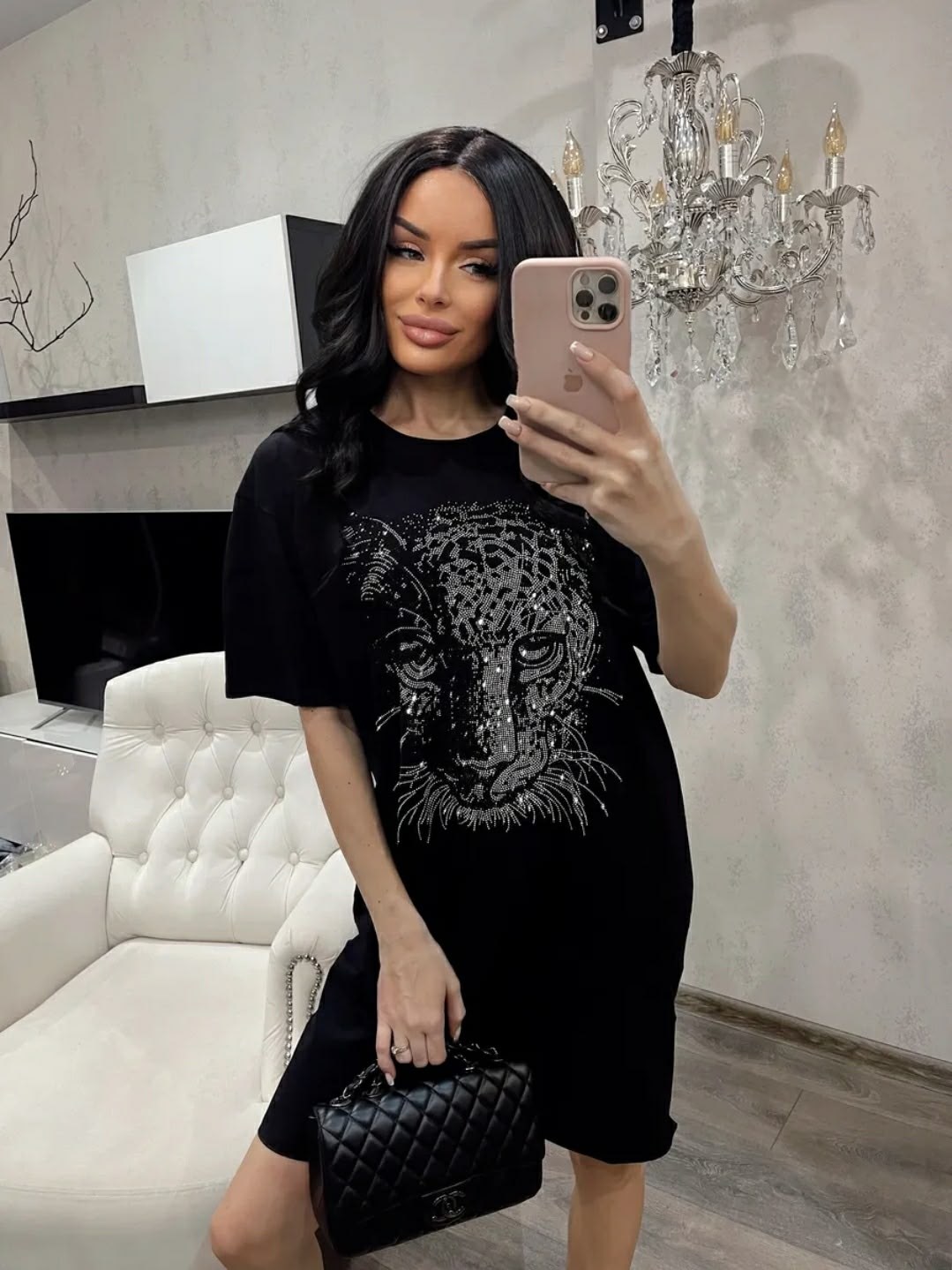 футболка оверсайз со стразами fashion lux,женская футболка,футболка женская оверсайз со стразами,футболки базовая,футболка оверсайз со стразам