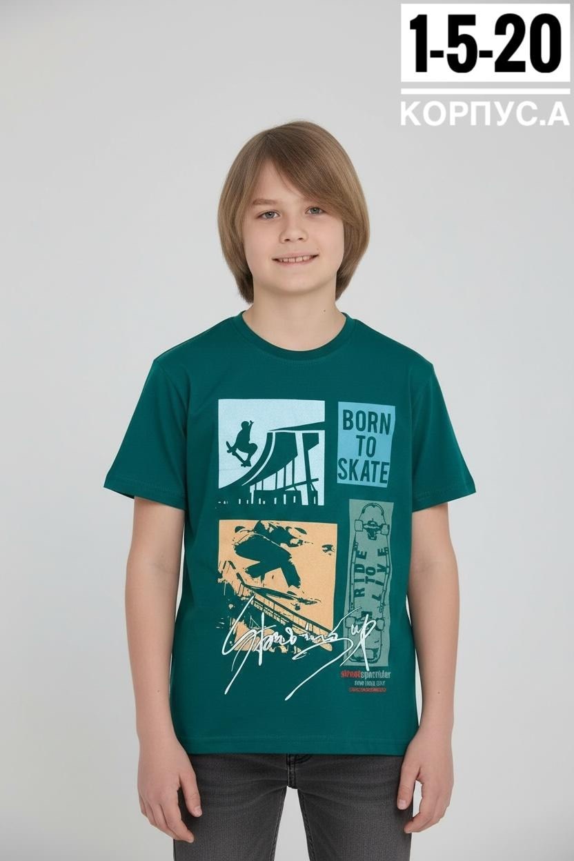 футболки для мальчика,футболки для подростков,футболка детская для мальчика,футболка детская button blue 222bbbjc12094800 зеленый,футболка с принтом зеленая button blue