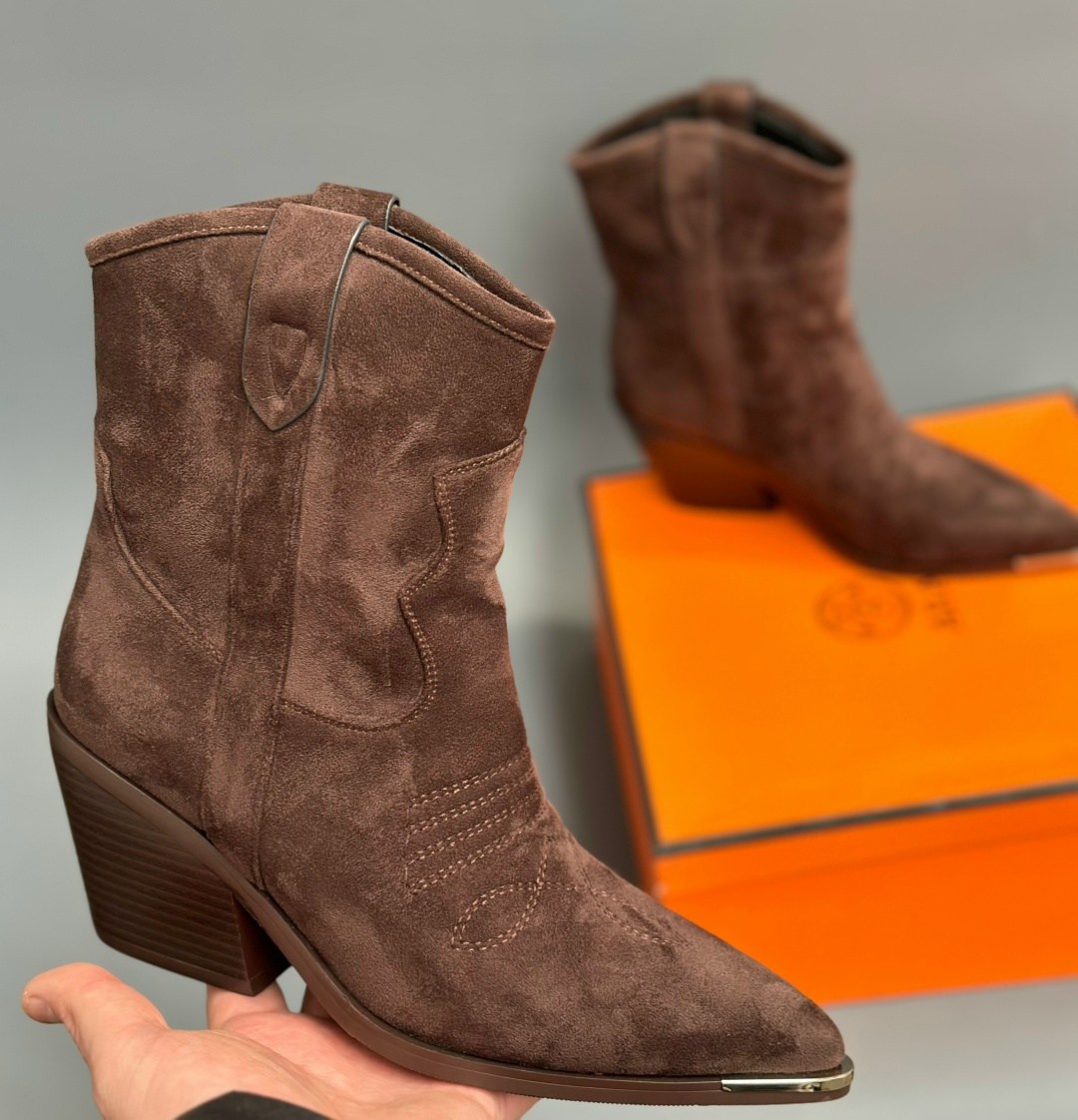 замшевые ботильоны,,женские ботильоны из натуральной кожи на,женские ботильоны,женские ковбойские ботинки в западном стиле из натуральной замши