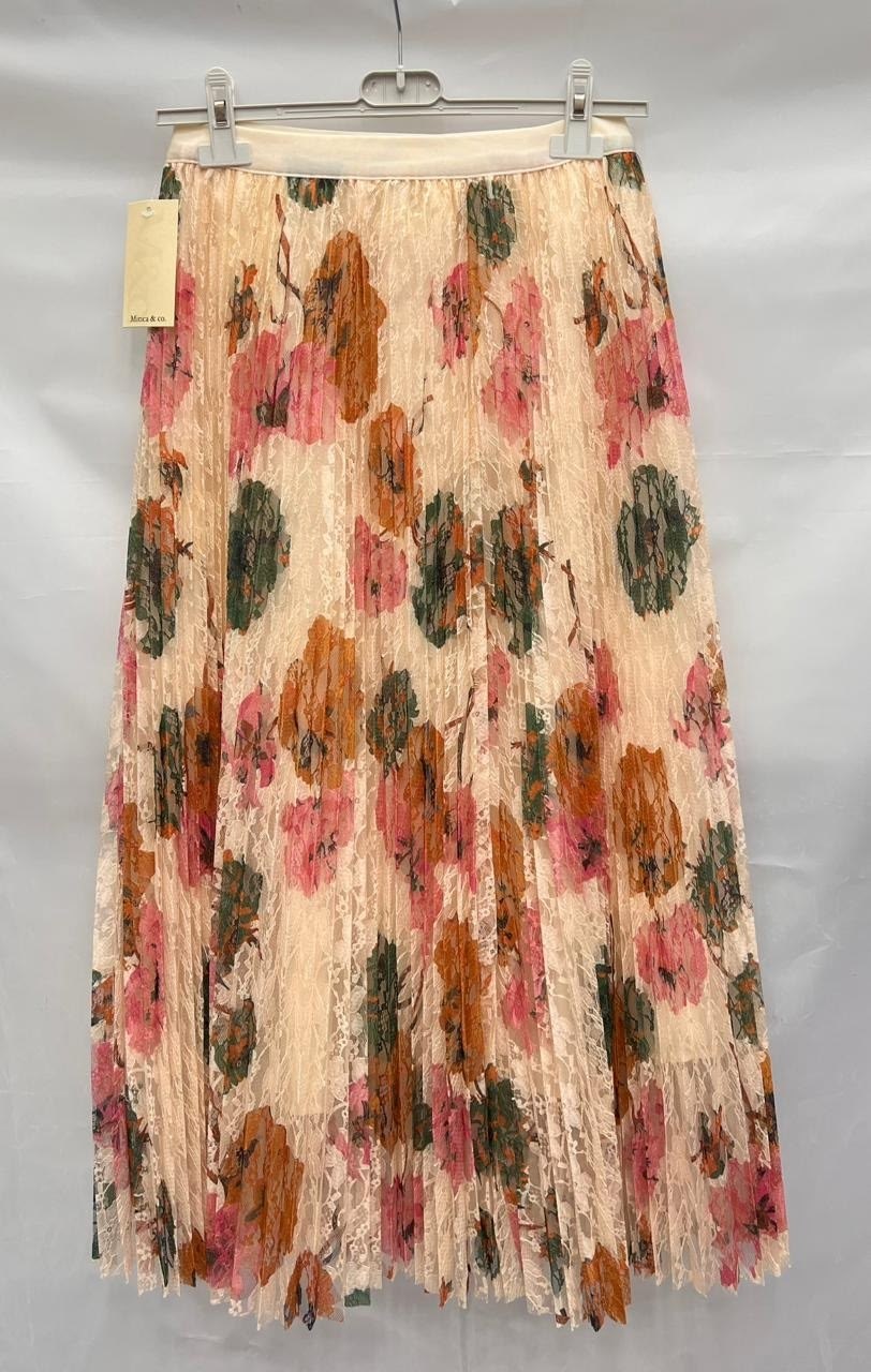 плиссированная юбка миди с цветочным принтом twinset оранжевый,женская плиссированная юбка с цветочным принтом,плиссированная юбка миди с цветочным принтом,плиссированная юбка миди с цветочным принтом