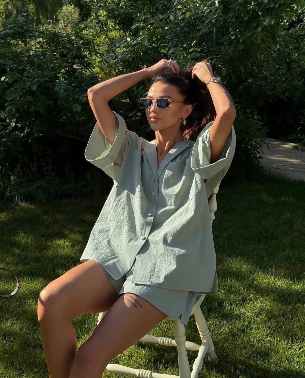 костюм рубашка с шортами,костюм с шортам,рубашка с шортами,женский костюм с шортами,костюм летний с шортами и рубашкой