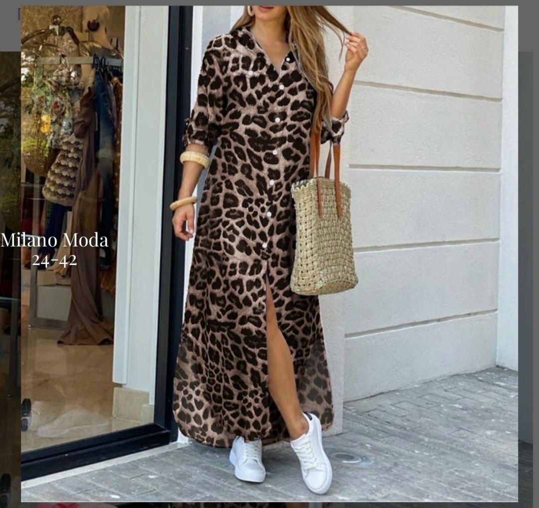 женское длинное платье с леопардовым принтом,длинное платье рубашка,платье рубашка с принтом,женские длинные платья,платье с леопардовым принтом