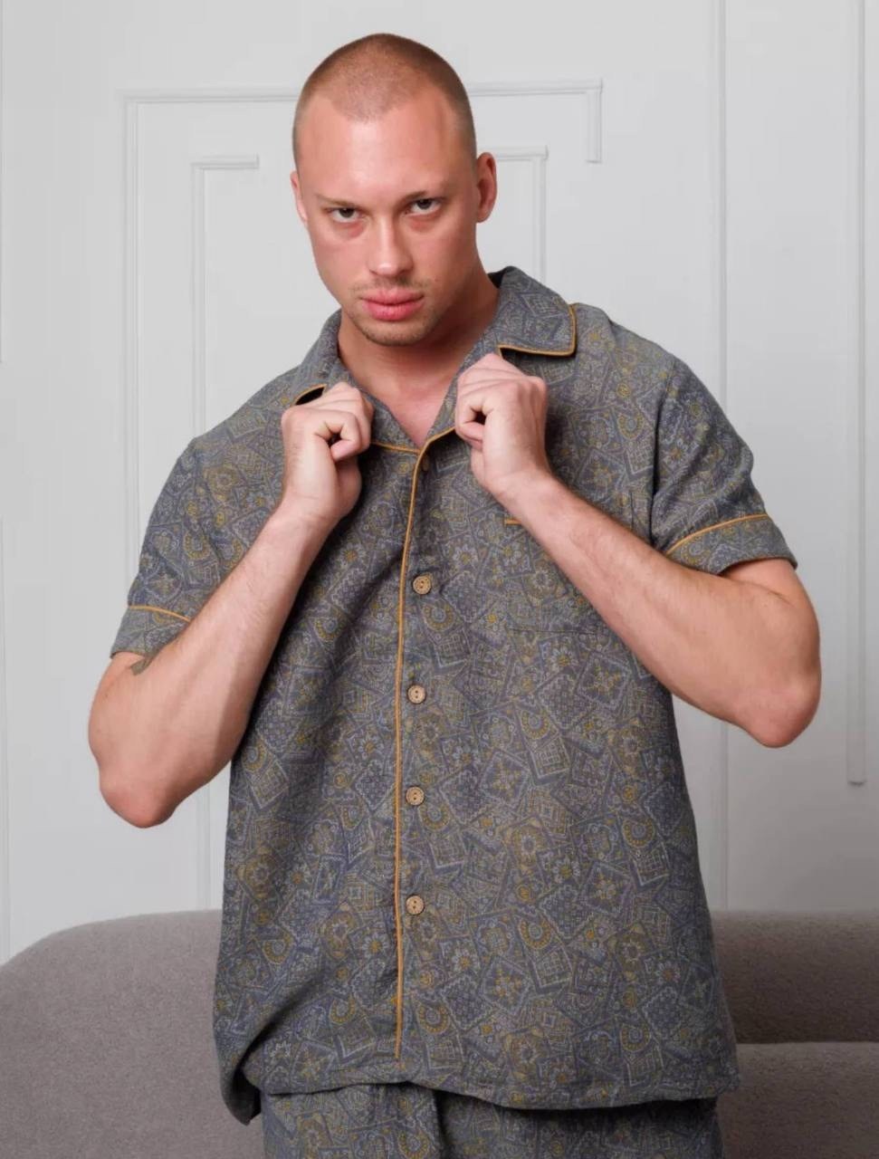 пижама мужская с брюками хлопок,пижама мужская с брюками,пижама для мужчин,мужская пижама,пижама мужская из хлопка "шон"