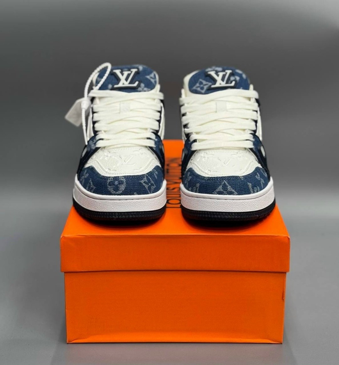 кроссовки louis vuitton trainer,кроссовки louis vuitton,луи виттон кроссовки мужские оригинал,кроссовки louis vuitton trainer: джинс. синий/белый,мужские кроссовки louis vuitton 2026 синие с белым ком