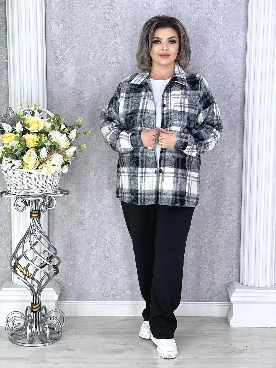 костюм тройка с рубашкой,рубашка теплая в клетку удлиненная,женская кофта,женские костюмы больших размеров,женская рубашка