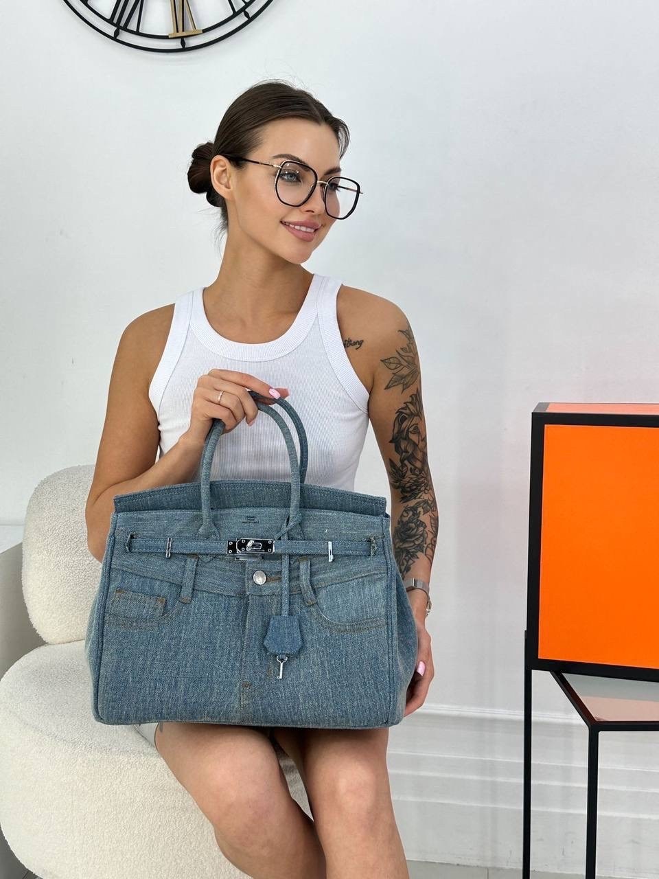 джинсовая сумка в стиле hermes birkin,сумка женская в стиле birkin из джинсовой ткани,джинсовая сумка в стиле hermes birkin 30 см,сумка hermes birkin джинсовая,джинсовая сумка в стиле hermes birkin на