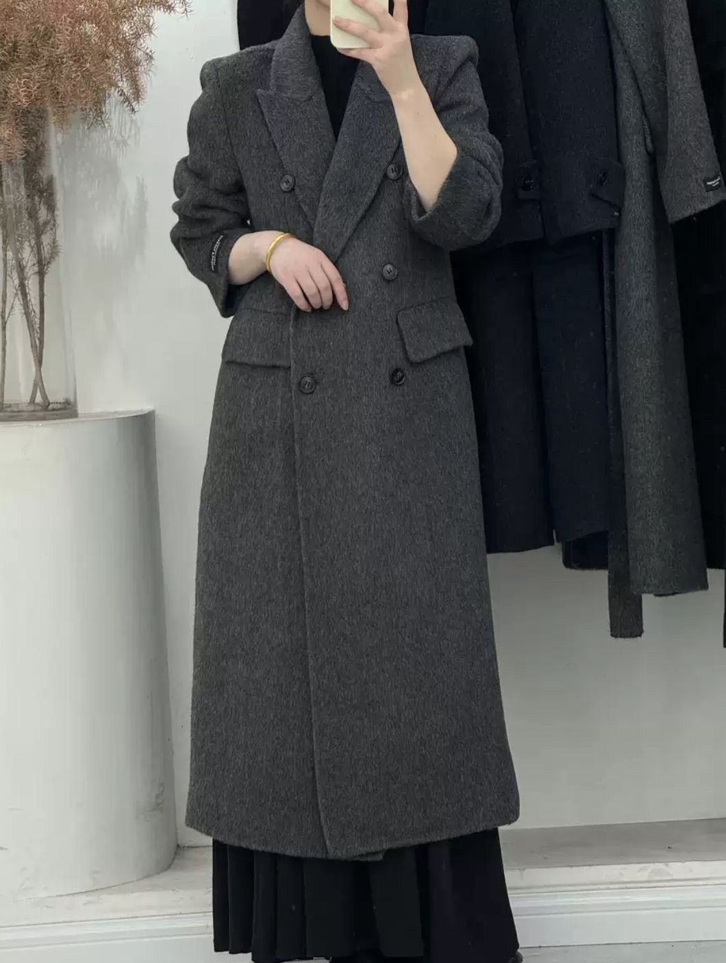 женское модное классическое кашемировое шерстяное пальто,стильное пальто,женское шерстяное пальто,шерстяное пальто,пальто средней длины