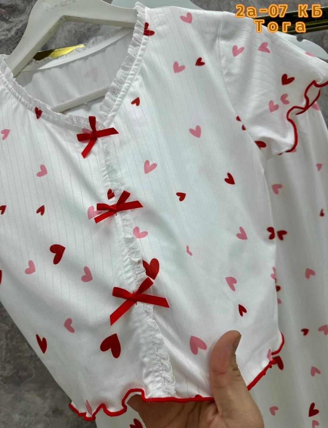 женские летние пижамы из полиэстера,женская пижама с принтом и бантиком,пижама со штанами с сердечком dorez,хлопковая пижама с принтом,женский пижамный комплект с принтом в виде сердечек и бантом