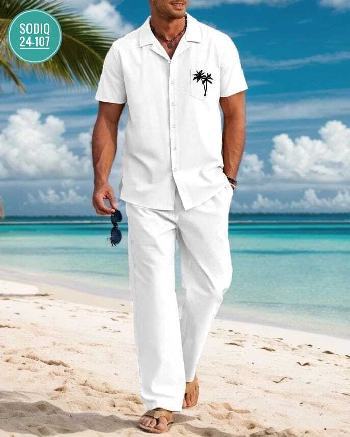 костюм летний мужской,костюм мужской,пляжная рубашка,мужской костюм двойка,